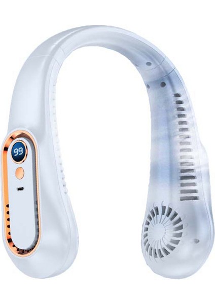 USB Şarj Elektrikli Fan Asılı Kablosuz Boyun Fan Taşınabilir Hava Soğutucu Fanlar Bladeless Şarj Edilebilir Sessiz Fanlar, A (Yurt Dışından)
