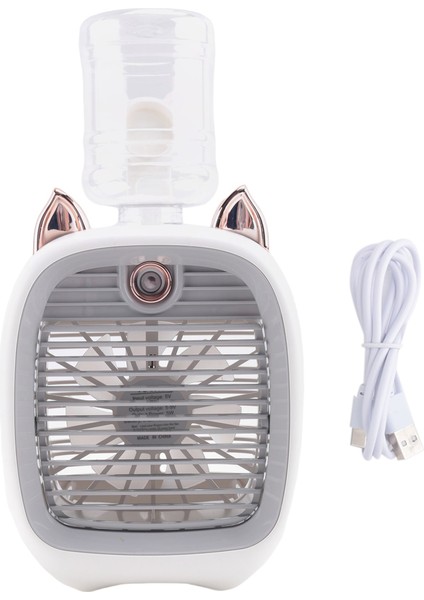 Su Klima Fanı, Mini USB Masaüstü Turbo Nemlendirme Soğutucu Gri ve Beyaz (Yurt Dışından)