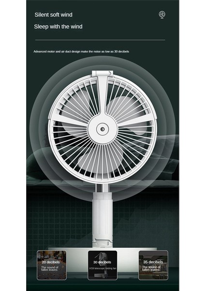 Taşınabilir Katlanır Geri Çekilebilir Zemin Düşük Gürültü 7200 Mah Fan Açık Uzaktan Kumanda Yatak Odası Masası Soğutma Yaz-B (Yurt Dışından) fiyatları