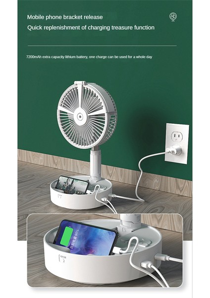 Taşınabilir Katlanır Geri Çekilebilir Zemin Düşük Gürültü 7200 Mah Fan Açık Uzaktan Kumanda Yatak Odası Masası Soğutma Yaz-B (Yurt Dışından) indirimleri