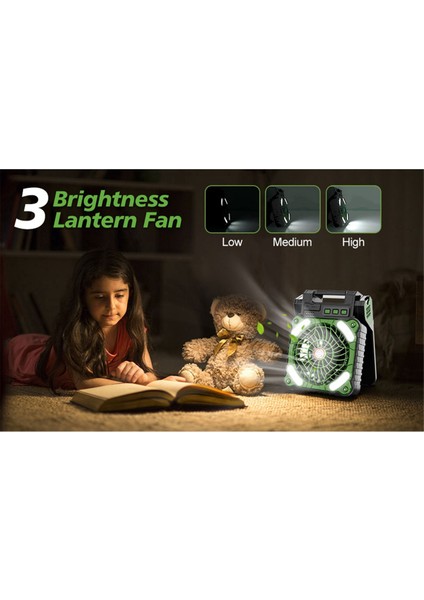 Güneş Enerjili LED Fenerli Kamp Fanı 4 Hız 90° Katlanır Taşınabilir Masa Dış Mekan Seyahat Çadırı Kişisel Fan-A (Yurt Dışından)