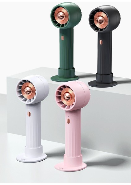 Mini El Fanı USB Şarj Ayarlanabilir Kişisel Soğutma Turbo Seyahat Ev Ofis Için Taşınabilir Bladeless Siyah (Yurt Dışından)