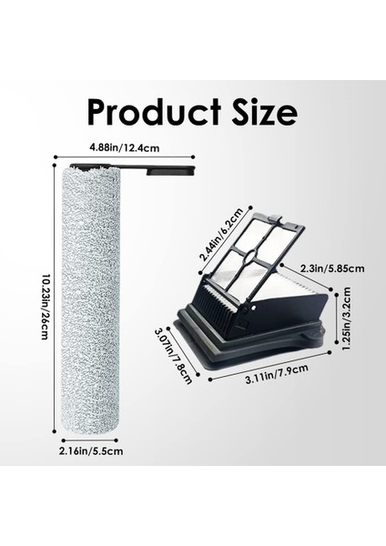 Floor One S7 Pro Akülü Elektrikli Süpürge Aksesuarları Için Yedek Hepa Düzeneği ve Fırça Rulo Seti (Yurt Dışından)