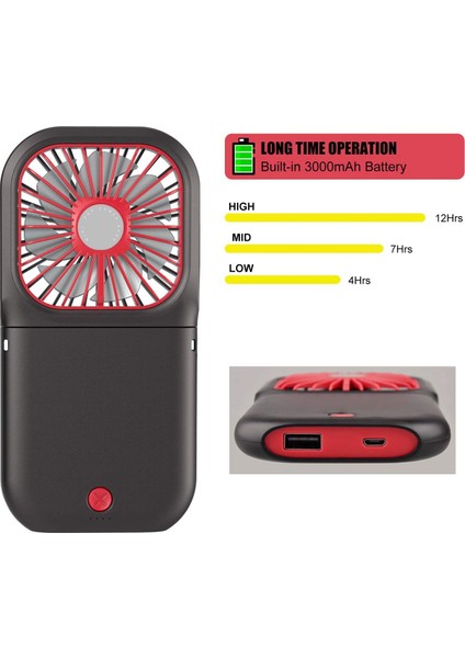Taşınabilir Mini Fan USB Şarj Edilebilir El Ayarlanabilir Masaüstü Hava Soğutucu Ev Ofis Masası Açık Seyahat Için B (Yurt Dışından)