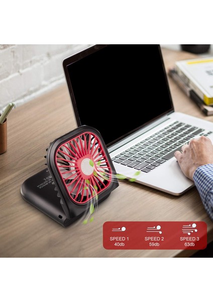 Taşınabilir Mini Fan USB Şarj Edilebilir El Ayarlanabilir Masaüstü Hava Soğutucu Ev Ofis Masası Açık Seyahat Için B (Yurt Dışından)