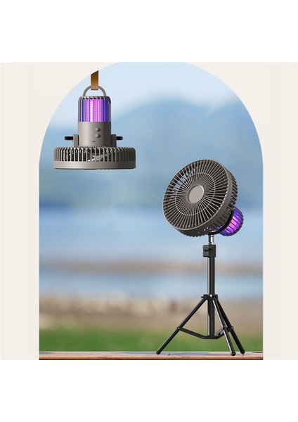 Açık Kamp Sivrisinek Lambası Fan Çok Fonksiyonlu Tavan USB Ücretli Masa Tripod Standı Hava Soğutma Taşınabilir (Yurt Dışından)