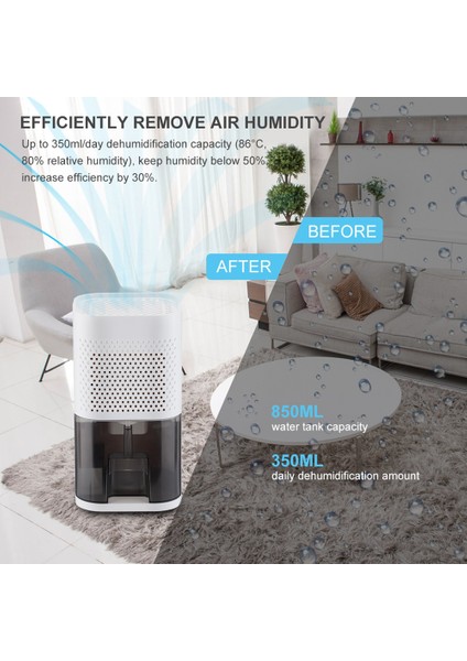 850ML Nem Alma Cihazı Ev Taşınabilir Premium Nem Alma Cihazı Ev Dolap Ofis Dilsiz Nem Emiciler Ab Tak (Yurt Dışından) fiyatları