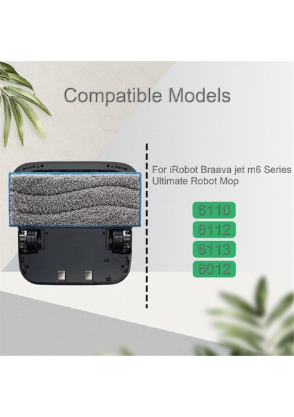 Запасные Части Пылесоса,irobot Braava Jet M6 Serisi Robot Için 6 Paket Ayrılabilir Paspas Pedleri, Yükseltme Yeniden Kullanılabilir M6 Paspas Pedi Yedek Aksesuarlar (Yurt Dışından)
