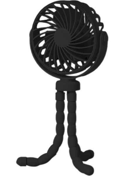 Ahtapot Fanı, Hafif Fanlı Masaüstü Kamp USB Şarj Edilebilir Tripod Siyah (Yurt Dışından)