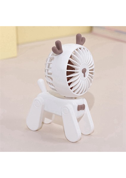 Küçük Fan Masası Kararlı Ayakta Masaüstü Mini Yetişkin Çocuk Açık Seyahat Kullanılabilir (Beyaz) (Yurt Dışından)