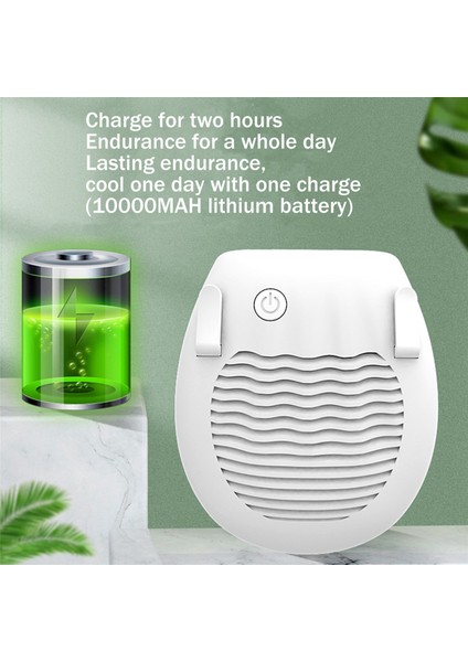 Güç Bankası Kişisel El Kliması Elektrikli Fan 6500 Mah Şarj Edilebilir Asılı Bel Giyilebilir, Siyah (Yurt Dışından)