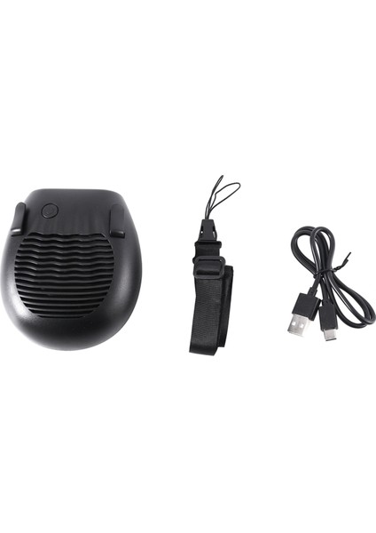 Güç Bankası Kişisel El Kliması Elektrikli Fan 6500 Mah Şarj Edilebilir Asılı Bel Giyilebilir, Siyah (Yurt Dışından)