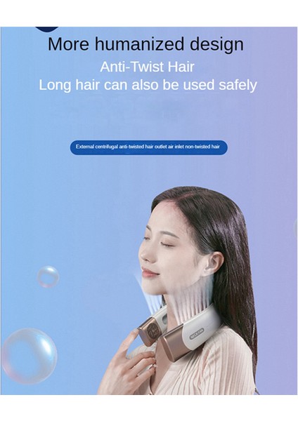 Boyun Fanı Elektrikli Kablosuz USB Şarj Edilebilir Mini Ventilador Soğutma Bladeless Dilsiz Boyun Bandı Fanı, Kraliyet Mavisi (Yurt Dışından) fiyatları