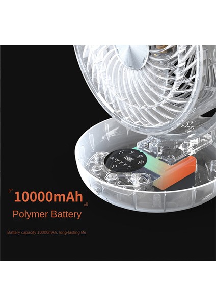 10000MAH Pil Hava Sirkülasyon Fanı Ev Taşınabilir Sallayarak Kafa Masaüstü USB Şarj Uzaktan Kumanda Küçük Fan, Beyaz (Yurt Dışından) fiyatları