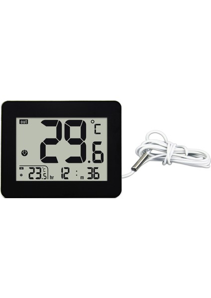 Dijital Çift Termometre Dış Mekan Iç Mekan Termometresi Yaşlı Çocuk Odası Elektronik Sıcaklık Kontrol Cihazı Siyah (Yurt Dışından)