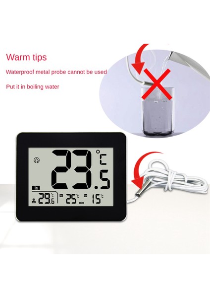 Dijital Çift Termometre Dış Mekan Iç Mekan Termometresi Yaşlı Çocuk Odası Elektronik Sıcaklık Kontrol Cihazı Siyah (Yurt Dışından) fırsatları