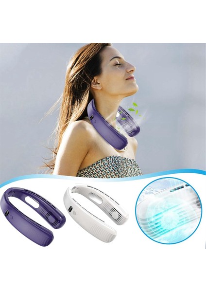 Bladeless Boyun Fanları, USB Yaprağı Daha Az Çalıştırılan Giyilebilir Kulaklık Tasarımı Gösterildiği Gibi Açık Hava Sporları Için Düşük Gürültülü Fanlar (Yurt Dışından) modelleri