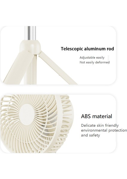 4000MAH Açık Teleskopik Fan Tripod Kamp Tavan Ev Masaüstü Sallayarak Kafa Mini (Yurt Dışından)
