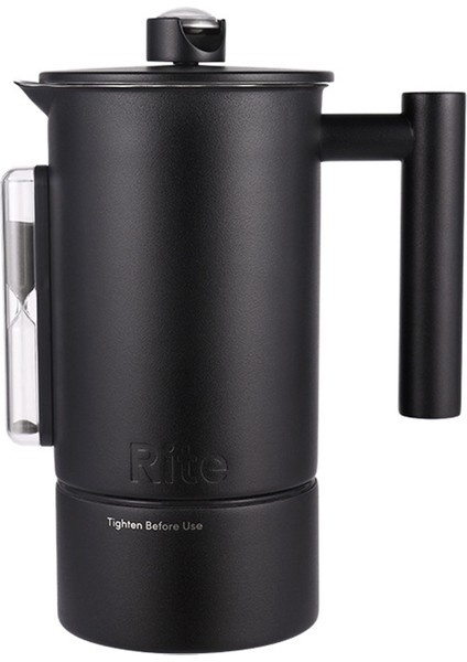 1200ML Kahve Makinesi Paslanmaz Çelik Çift Duvar French Press, Kum Saati ve Termometre Kahve ve Çay Demleme Potu-A (Yurt Dışından)
