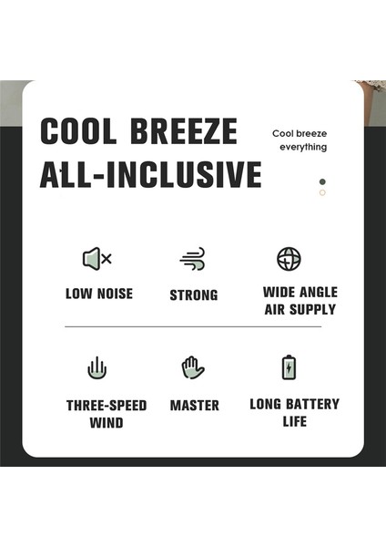 Asmak Kemer Mini Yaz Açık 3 Hızlı Fan USB Şarj Edilebilir Soğutma Bladeless Klipsli Ayarlanabilir Fan, C (Yurt Dışından)