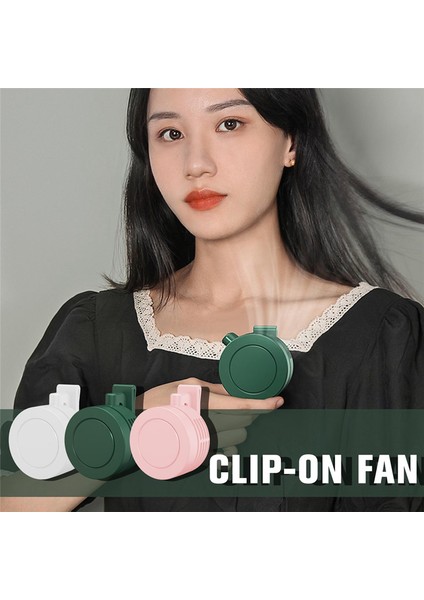 Asmak Kemer Mini Yaz Açık 3 Hızlı Fan USB Şarj Edilebilir Soğutma Bladeless Klipsli Ayarlanabilir Fan, C (Yurt Dışından)