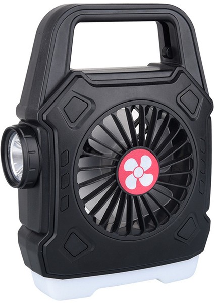 Işık Çok Fonksiyonlu Açık El Feneri USB Şarj Asılı Çadır Siyah ile Taşınabilir Kamp Fanı (Yurt Dışından)