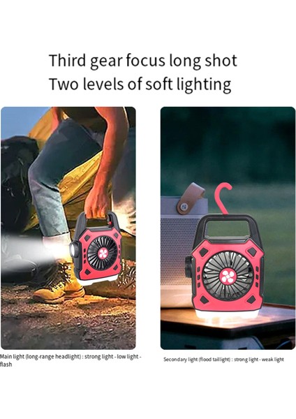 Işık Çok Fonksiyonlu Açık El Feneri USB Şarj Asılı Çadır Siyah ile Taşınabilir Kamp Fanı (Yurt Dışından) fırsatları