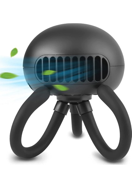 Taşınabilir Bebek Arabası Fanı Bladeless Mini El Tipi, Beşik Için Esnek Tripod Klipsli, Bisiklet-Siyah (Yurt Dışından)