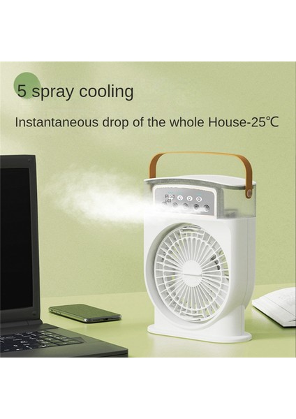 Klima Fanı USB Kişisel Soğutucu Mini Nemlendirici 7 Renk LED Işıkları ile Misting Taşınabilir Fan-Yeşil (Yurt Dışından)
