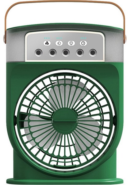 Klima Fanı USB Kişisel Soğutucu Mini Nemlendirici 7 Renk LED Işıkları ile Misting Taşınabilir Fan-Yeşil (Yurt Dışından)
