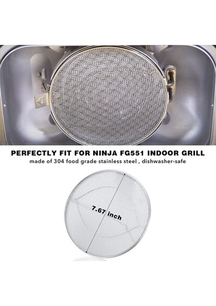 Ninja Foodi FG551 Için Paslanmaz Çelik Sıçrama Kalkanı, Ninja Foodi Smart Xl Için Aksesuarlar 6-In-1 Kapalı Izgara Yeniden Kullanılabilir (Yurt Dışından) fiyatları