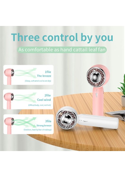 Mini Taşınabilir Fan USB Şarj Edilebilir Soğutma El Üç Hız Ayarı Ventilador Soğutucu Dışında Seyahat Artefaktı, B (Yurt Dışından)