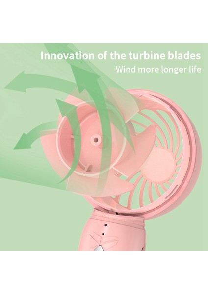 Mini Taşınabilir Fan USB Şarj Edilebilir Soğutma El Üç Hız Ayarı Ventilador Soğutucu Dışında Seyahat Artefaktı, B (Yurt Dışından)