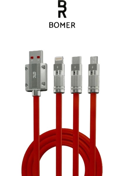 Hızlı Şarj Kablosu 3 Başlıklı