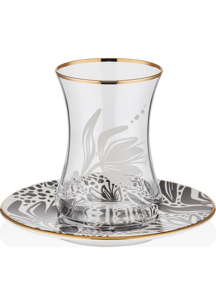 Monochrome V2 24 Ayar Altın Yaldızlı 110 ml 12 Parça 6 Kişilik Cam Çay Takımı 9-01110024 fiyatları