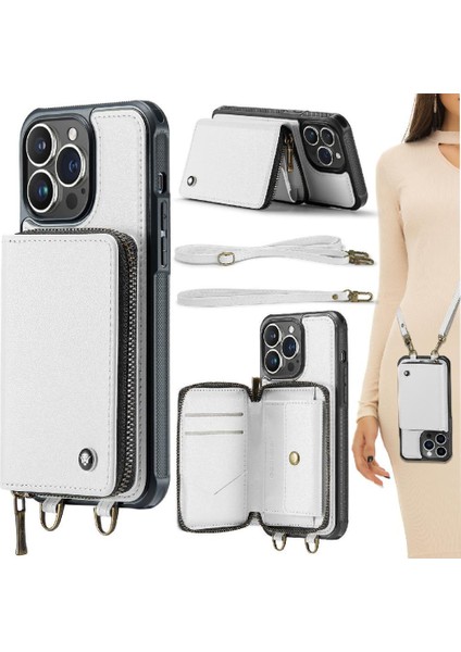 IPhone 13 Için Kılıf Pro Rfıd Engelleme Çift Kayış Cüzdan 360&DEG; Koruma (Yurt Dışından)