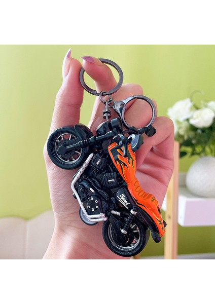 Yaratıcı Mini Harley Motosiklet Geri Çekilebilir Araba Çanta Anahtarlığı Dekorasyonu (Yurt Dışından)