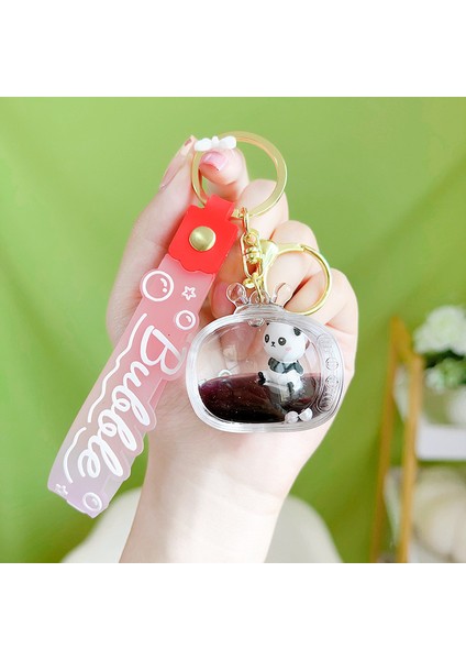 Yüzen Bebek Panda Araba Çanta Anahtarlığı Kolye Dekorasyon Hediye (Yurt Dışından)