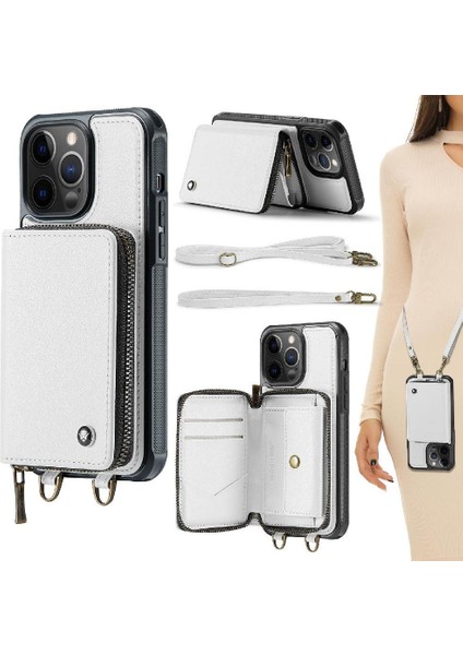IPhone 12 Için Kılıf Pro Max Çift Kayış Cüzdan Şık ve Fonksiyonel Rfıd (Yurt Dışından)