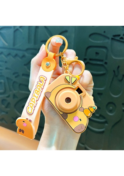 Capibala Projeksiyon Kamera Araba Çanta Anahtarlığı Kolye Dekorasyon Hediye (Yurt Dışından)
