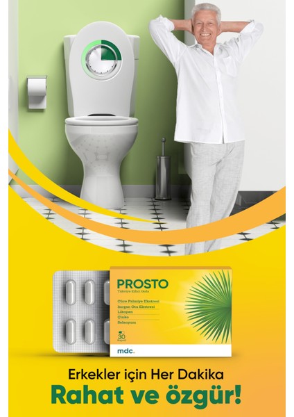 Prosto (Saw Palmetto, Isırgan Otu, Likopen, Çinko, Selenyum) 30 Kapsül