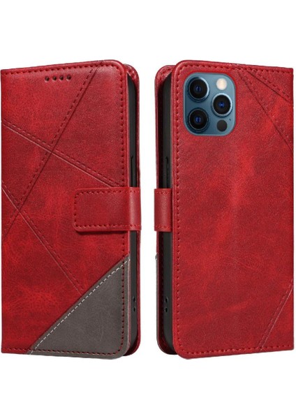 Elmas Dikiş Deri Telefon Kılıfı ile IPhone 13 Pro Max Için Flip Case (Yurt Dışından)