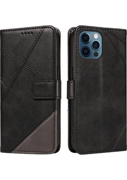 Elmas Dikiş Deri Telefon Kılıfı ile IPhone 13 Pro Max Için Flip Case (Yurt Dışından)
