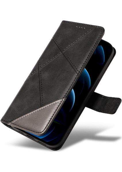 Elmas Dikiş Deri Telefon Kılıfı ile IPhone 13 Pro Max Için Flip Case (Yurt Dışından)
