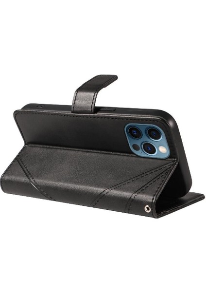 Elmas Dikiş Deri Telefon Kılıfı ile IPhone 13 Pro Max Için Flip Case (Yurt Dışından)