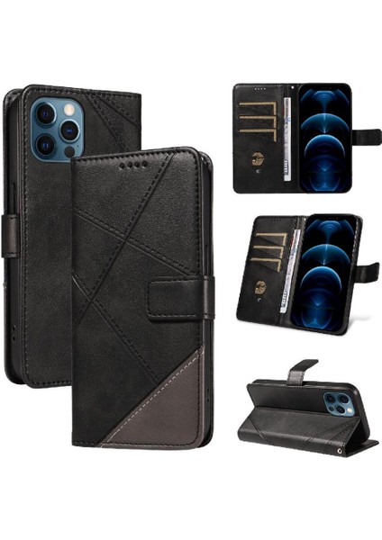 Elmas Dikiş Deri Telefon Kılıfı ile IPhone 13 Pro Max Için Flip Case (Yurt Dışından)