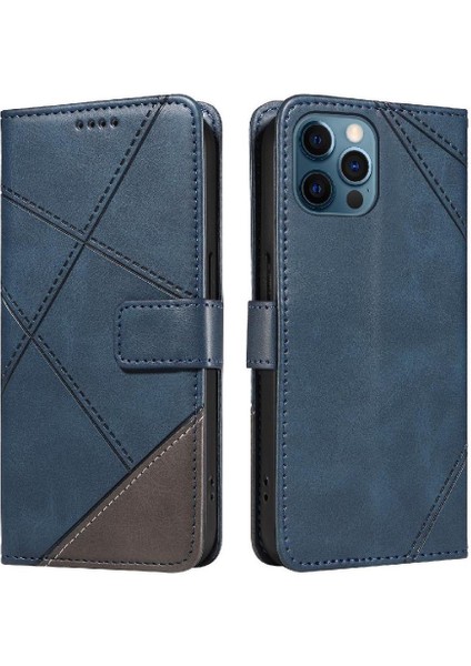 Elmas Dikiş Deri Telefon Kılıfı ile IPhone 13 Pro Max Için Flip Case (Yurt Dışından)