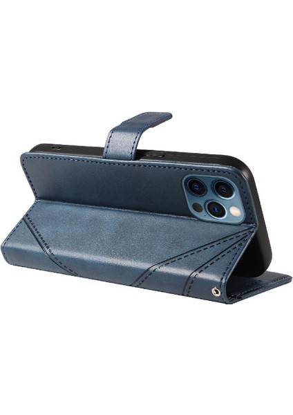 Elmas Dikiş Deri Telefon Kılıfı ile IPhone 13 Pro Max Için Flip Case (Yurt Dışından)