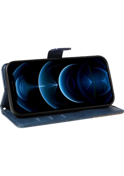 Elmas Dikiş Deri Telefon Kılıfı ile IPhone 13 Pro Max Için Flip Case (Yurt Dışından)