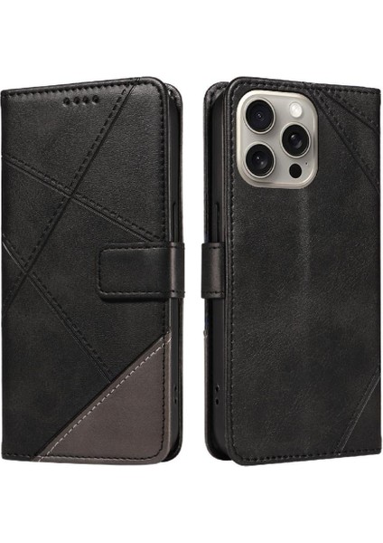 IPhone 15 Için Flip Case Pro Max Deri Telefon Koruma Kılıfı ve Kart (Yurt Dışından)